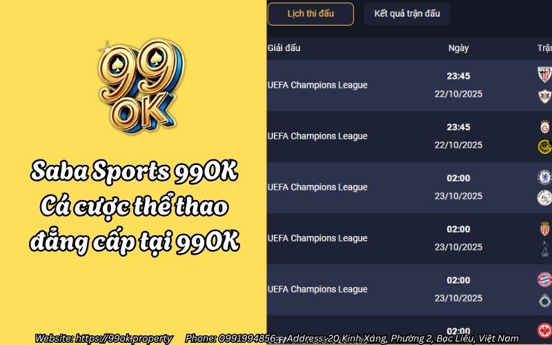 Saba Sports 99OK - Sân chơi cá cược thể thao uy tín đẳng cấp